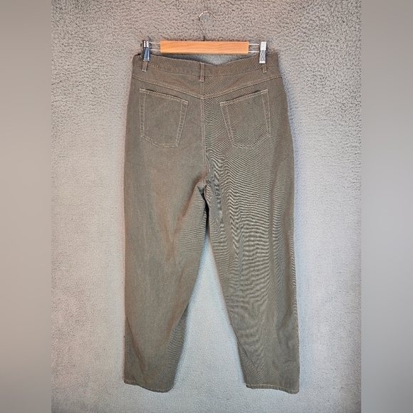 J. Jill Womens Pants Sz 12 Khaki Color High Rise Wide Thru Leg Taper Bottom - Picture 9 of 14
